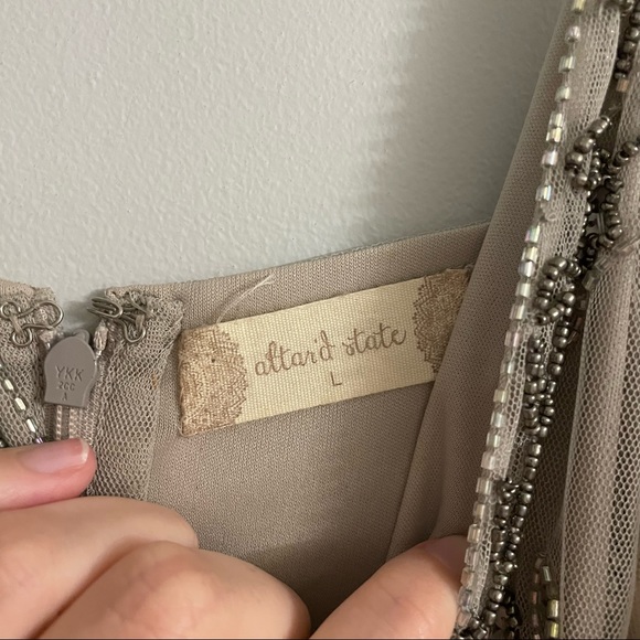 Altar’d State Grace Beaded Grey Mini Dress - Picture 10 of 11